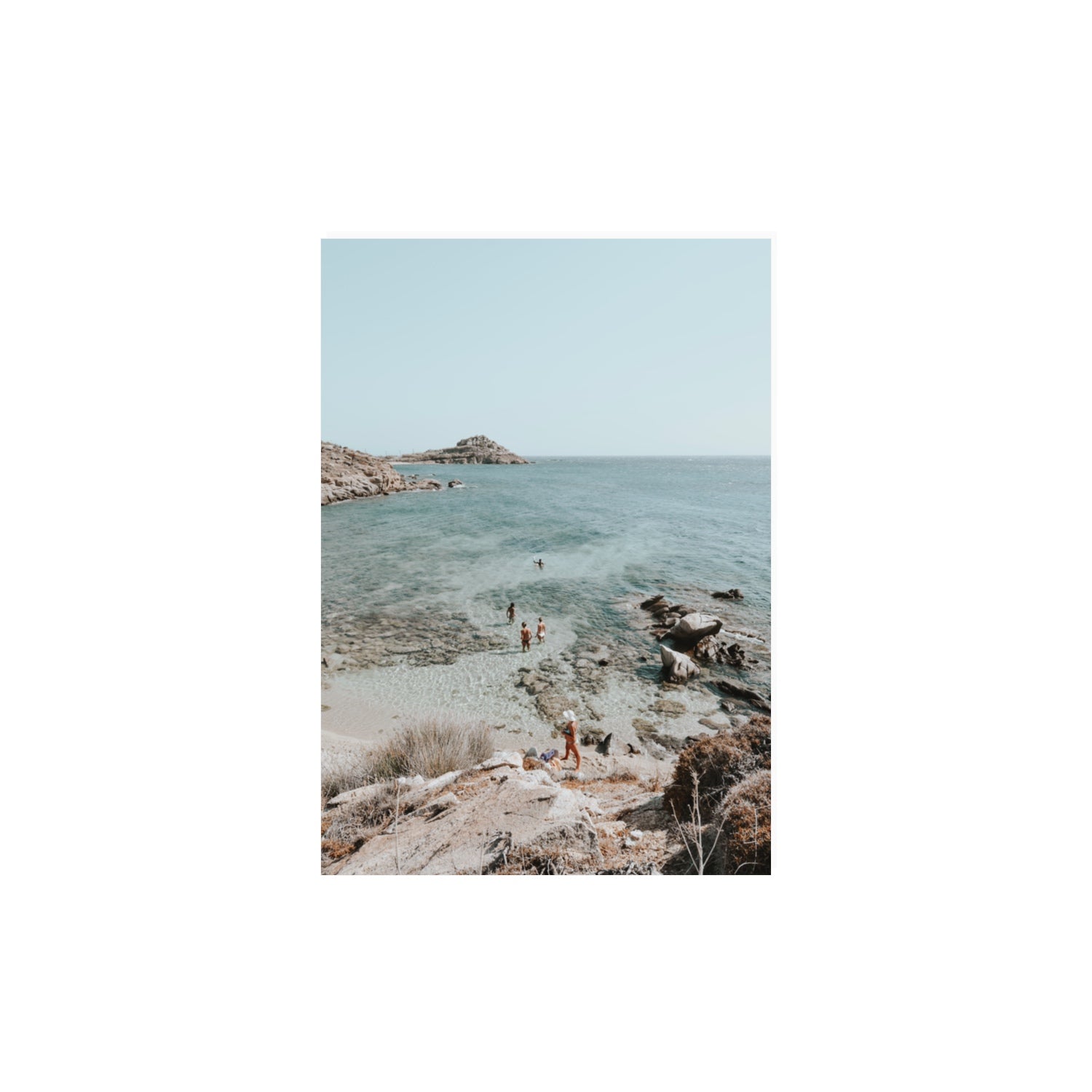 Explorers Mykonos Greek island wall art A3, 42 x 29.7 cm unframed fine art print