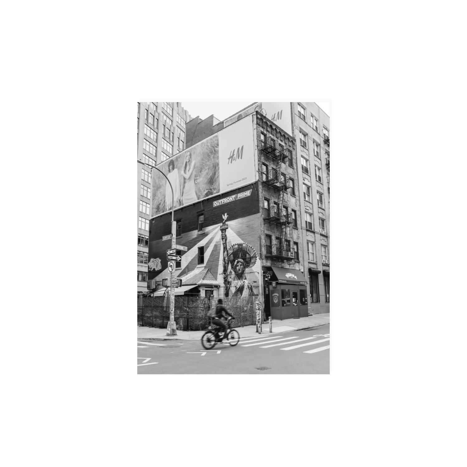 Shadows Of Liberty New York NYC Black & White wall art A3, 42 x 29.7 cm unframed fine art print