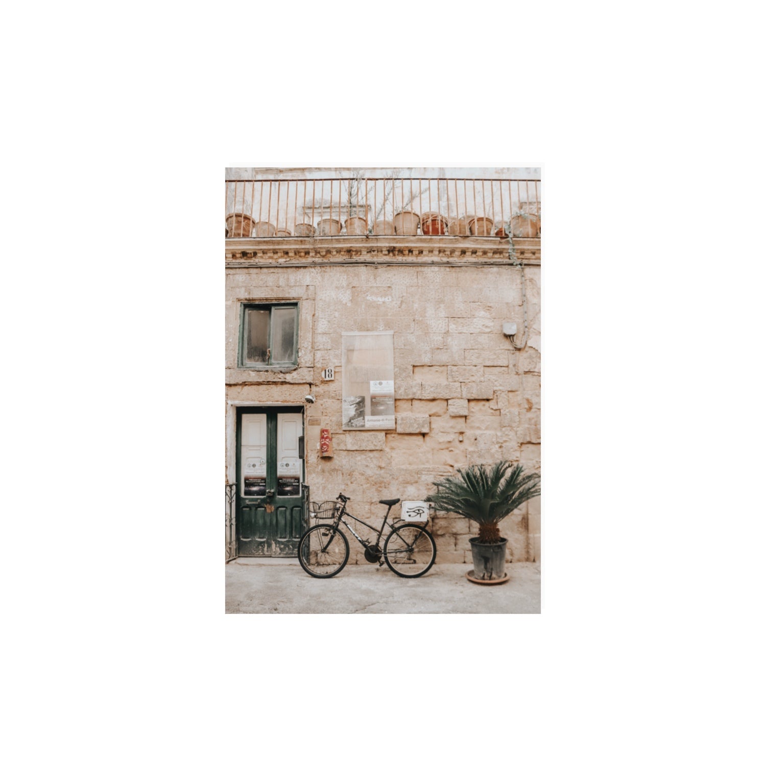 Golden Facades Puglia Lecce Italian wall art A3, 42 x 29.7 cm unframed fine art print