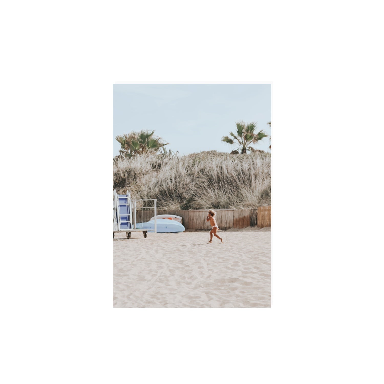 Little Explorer Puglia beach coastal wall art A3, 42 x 29.7 cm unframed fine art print