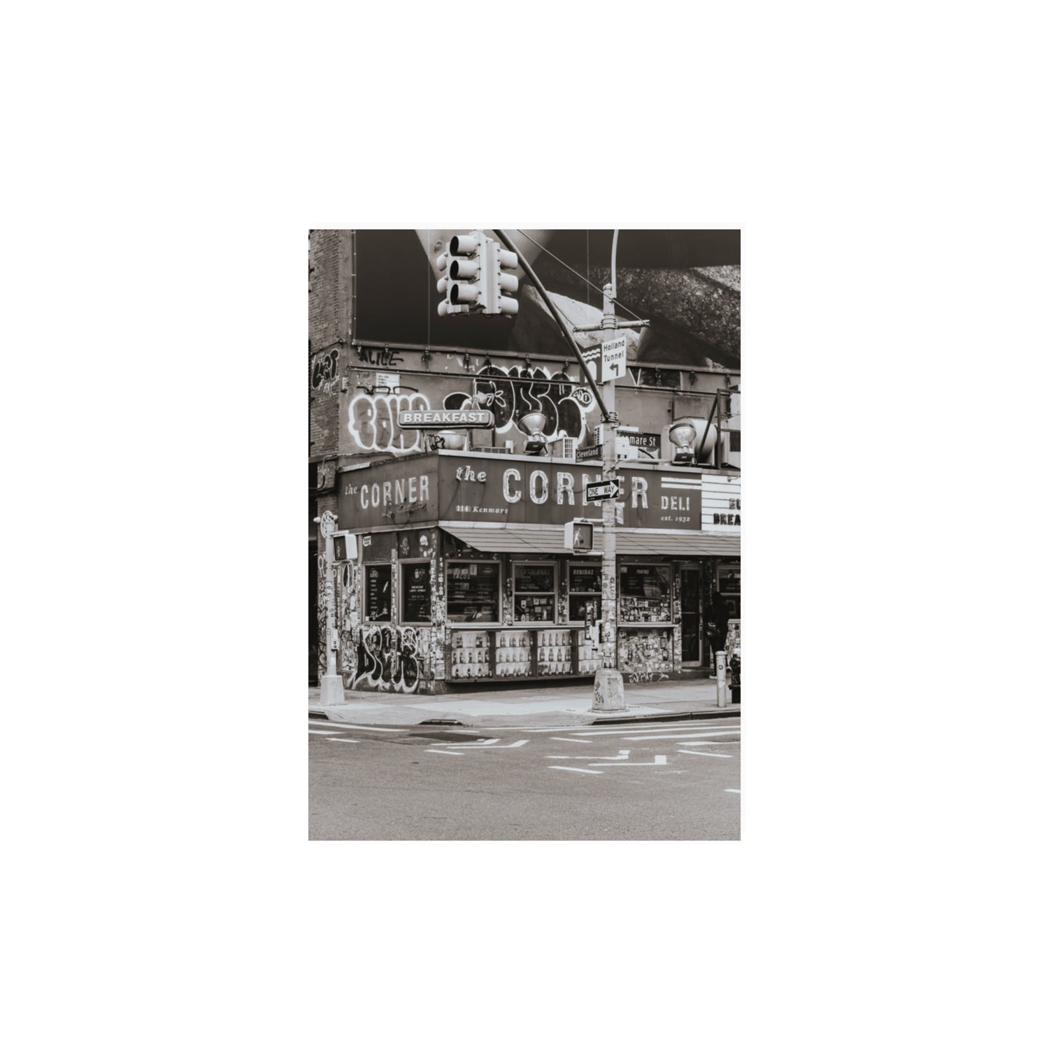Soho Deli New York NYC Black & White wall art A3, 42 x 29.7 cm unframed fine art print