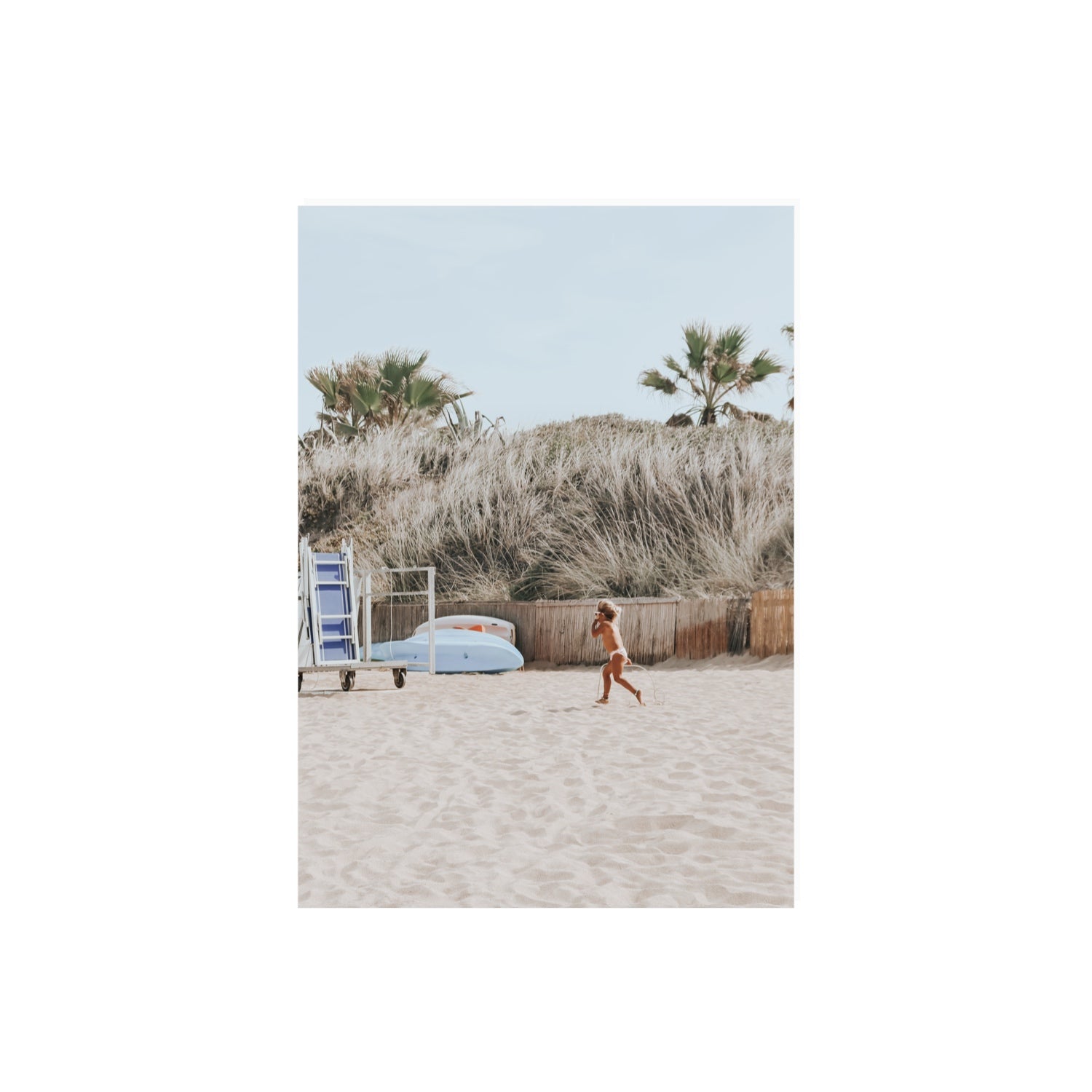 Little Explorer Puglia beach coastal wall art A2, 59.4 x 42 cm unframed fine art print