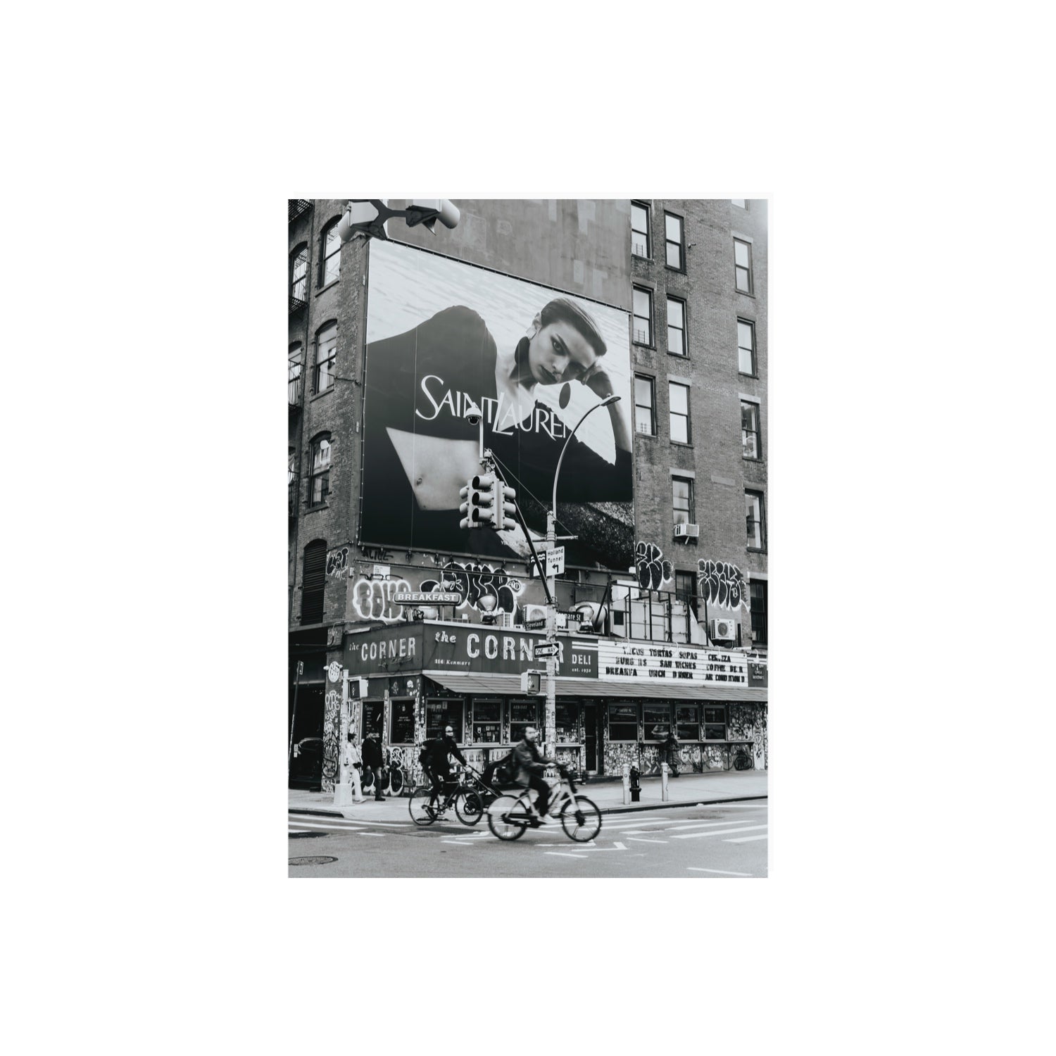 Runway To Rooftops New York NYC Black & White wall art A2, 59.4 x 42 cm unframed fine art print