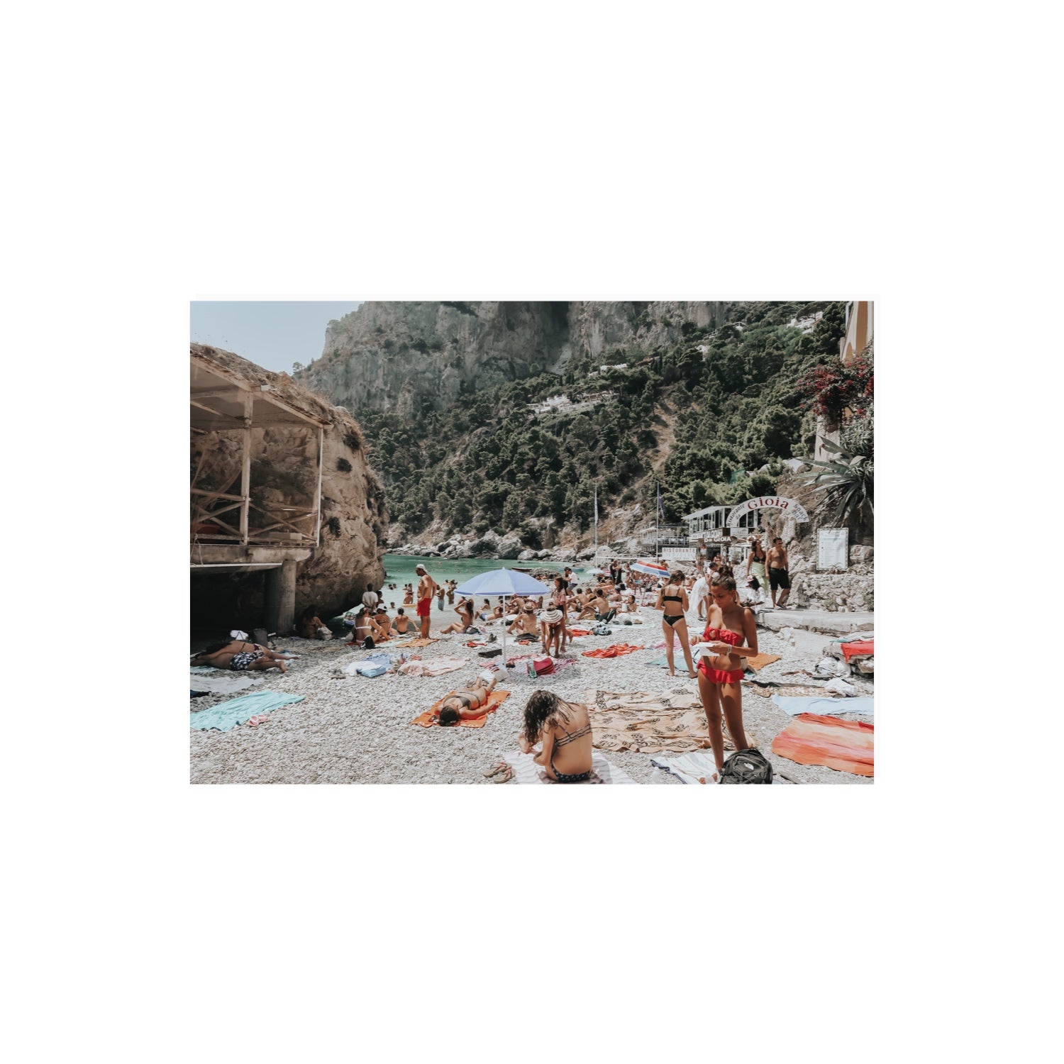 Spiaggia Da Gioia Capri beach coastal wall art A2, 59.4 x 42 cm unframed fine art print