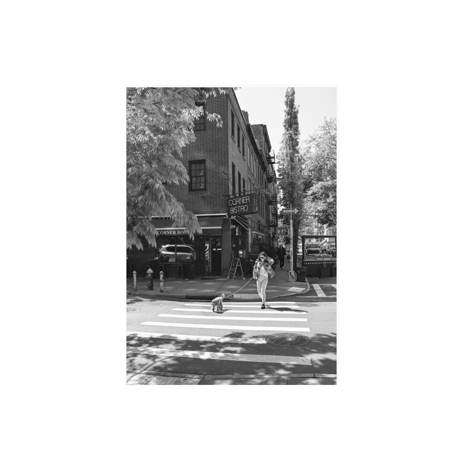 Sunlit Stroll New York NYC Black & White wall art A2, 59.4 x 42 cm unframed fine art print