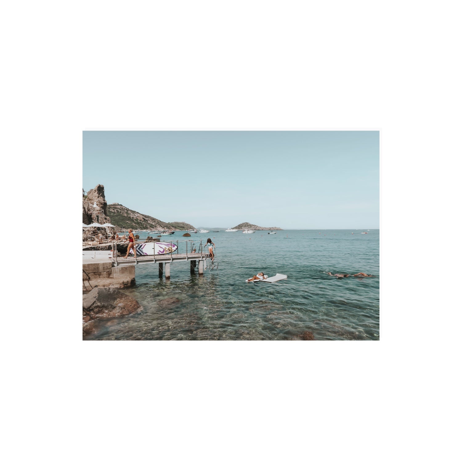 Retro Glamour Tuscany coastal Italian wall art A2, 59.4 x 42 cm unframed fine art print