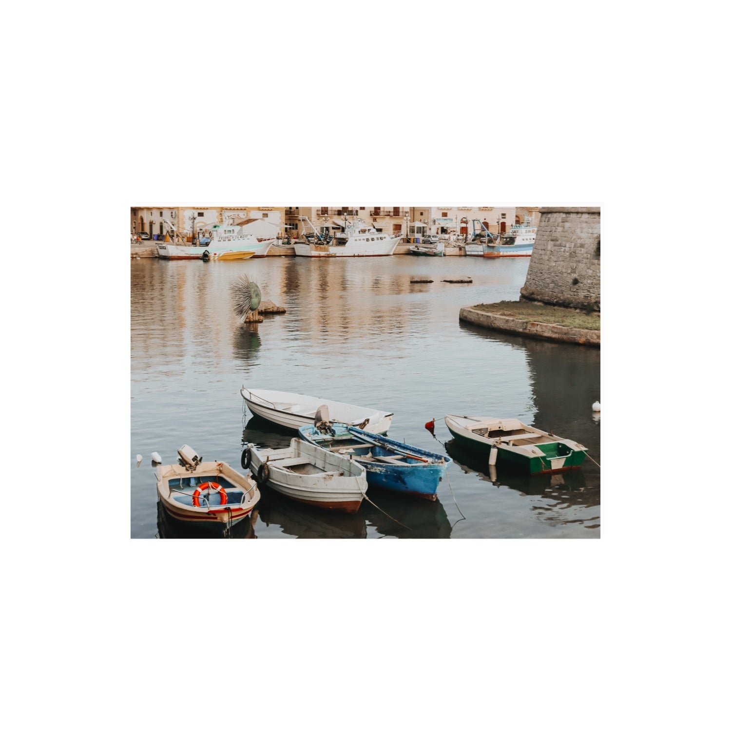 Cinque Barche Puglia Gallipoli Italian art print A2, 59.4 x 42 cm unframed fine art print