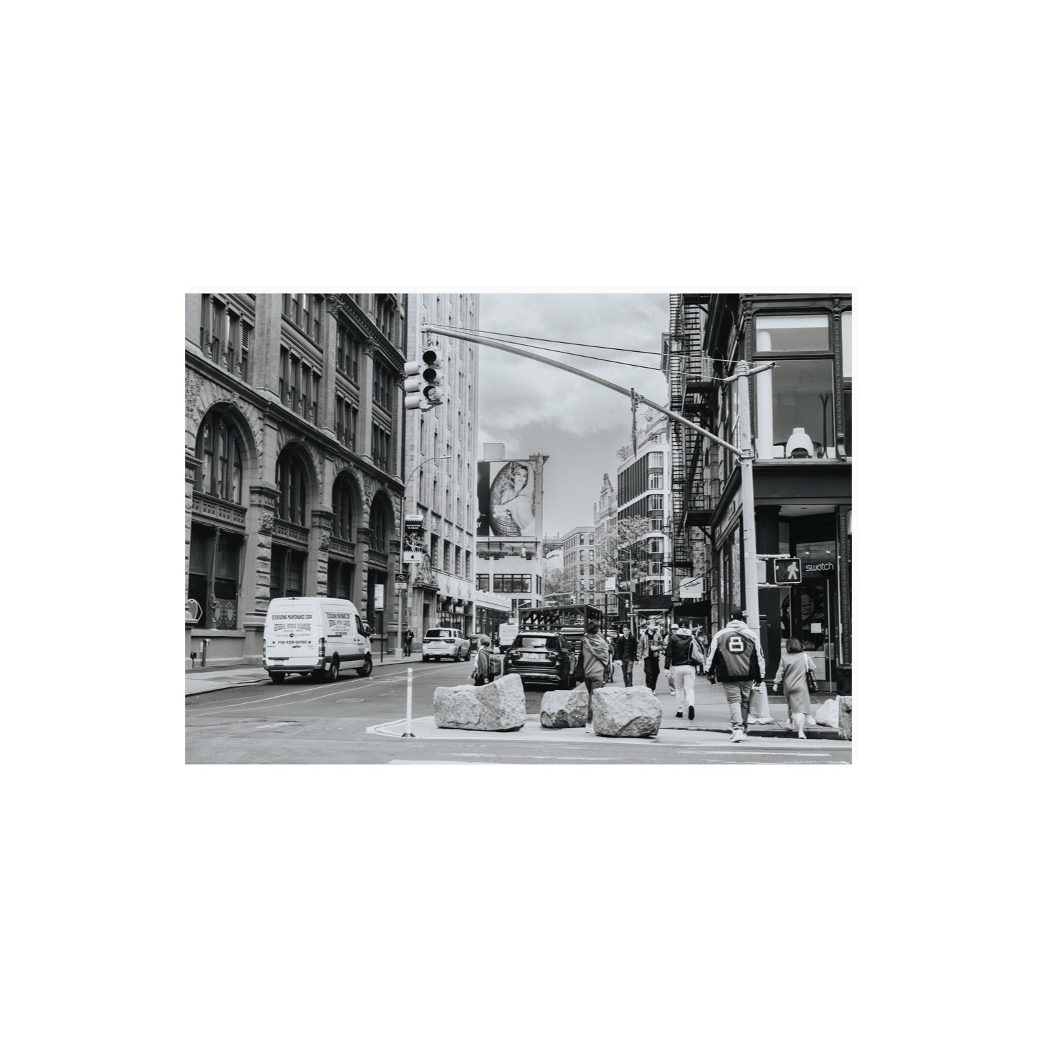 Inkwell Metropolis New York NYC Black & White wall art A2, 59.4 x 42 cm unframed fine art print