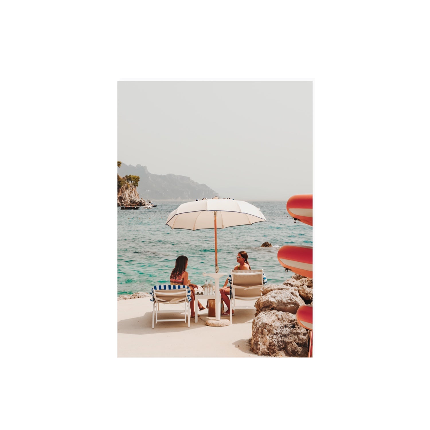 Salty Banter Amalfi Mediterranean wall art A2, 59.4 x 42 cm unframed fine art print