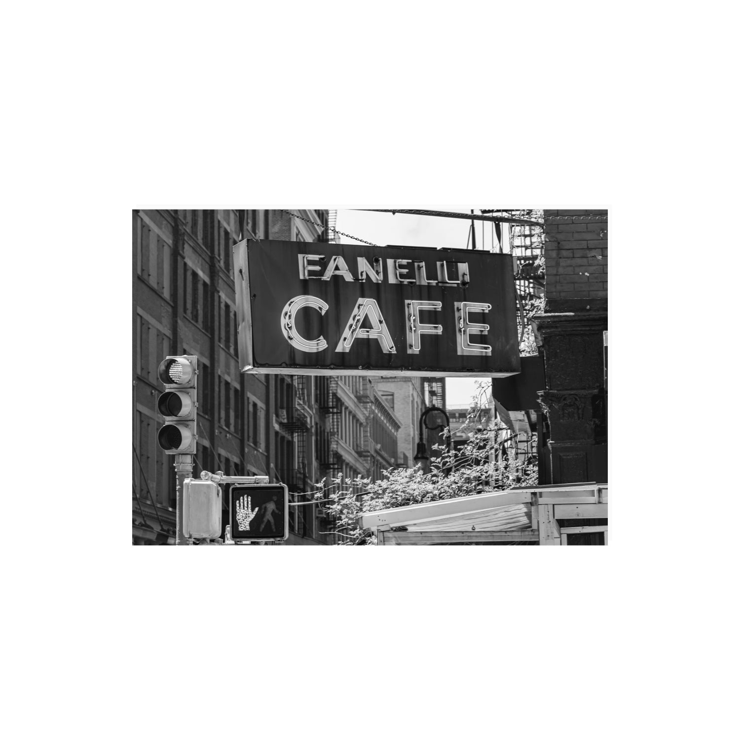 Soho Neon New York NYC Black & White wall art A2, 59.4 x 42 cm unframed fine art print