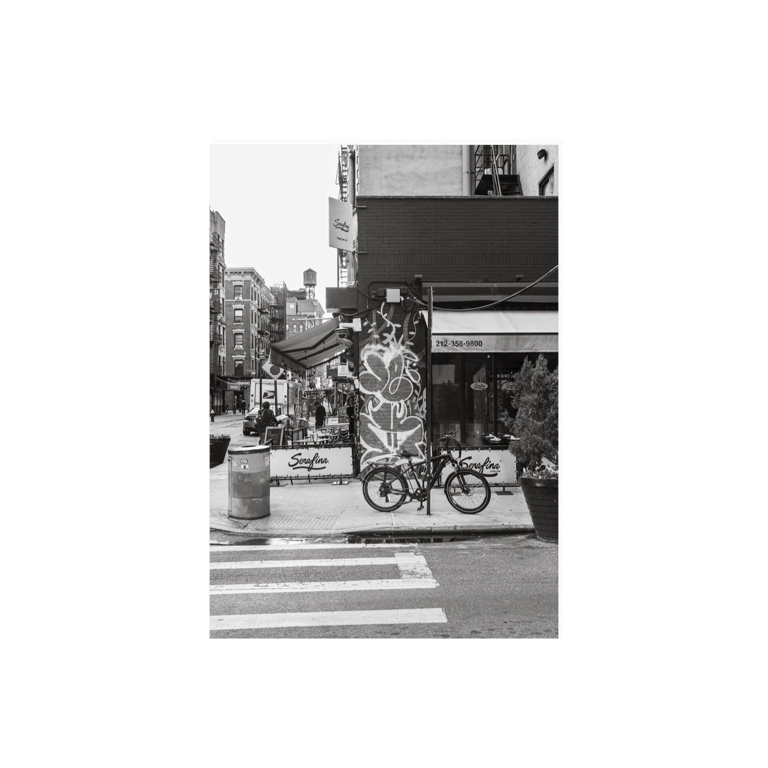 Cafe Canvas New York NYC Black & White wall art A2, 59.4 x 42 cm unframed fine art canvas