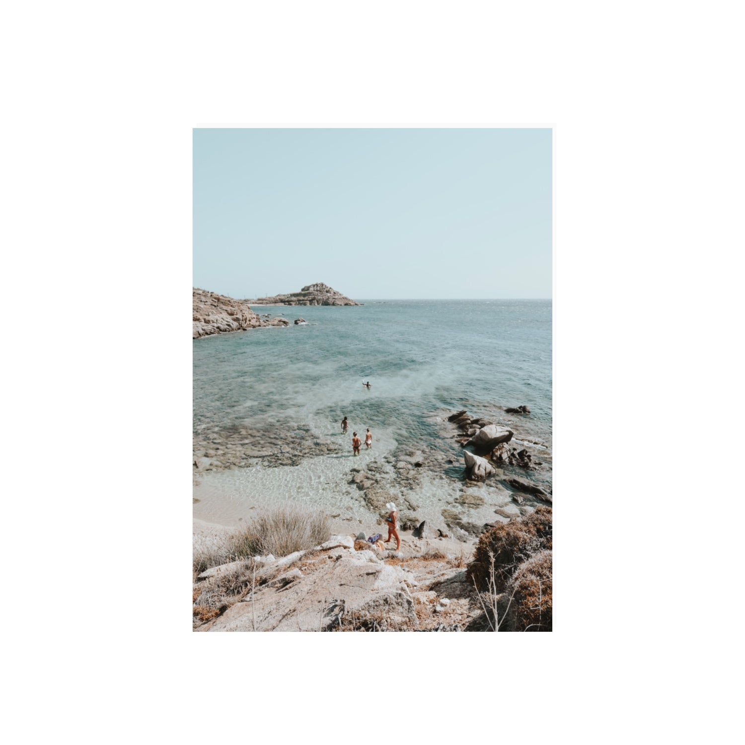 Explorers Mykonos Greek island wall art 70 x 50 cm unframed fine art print