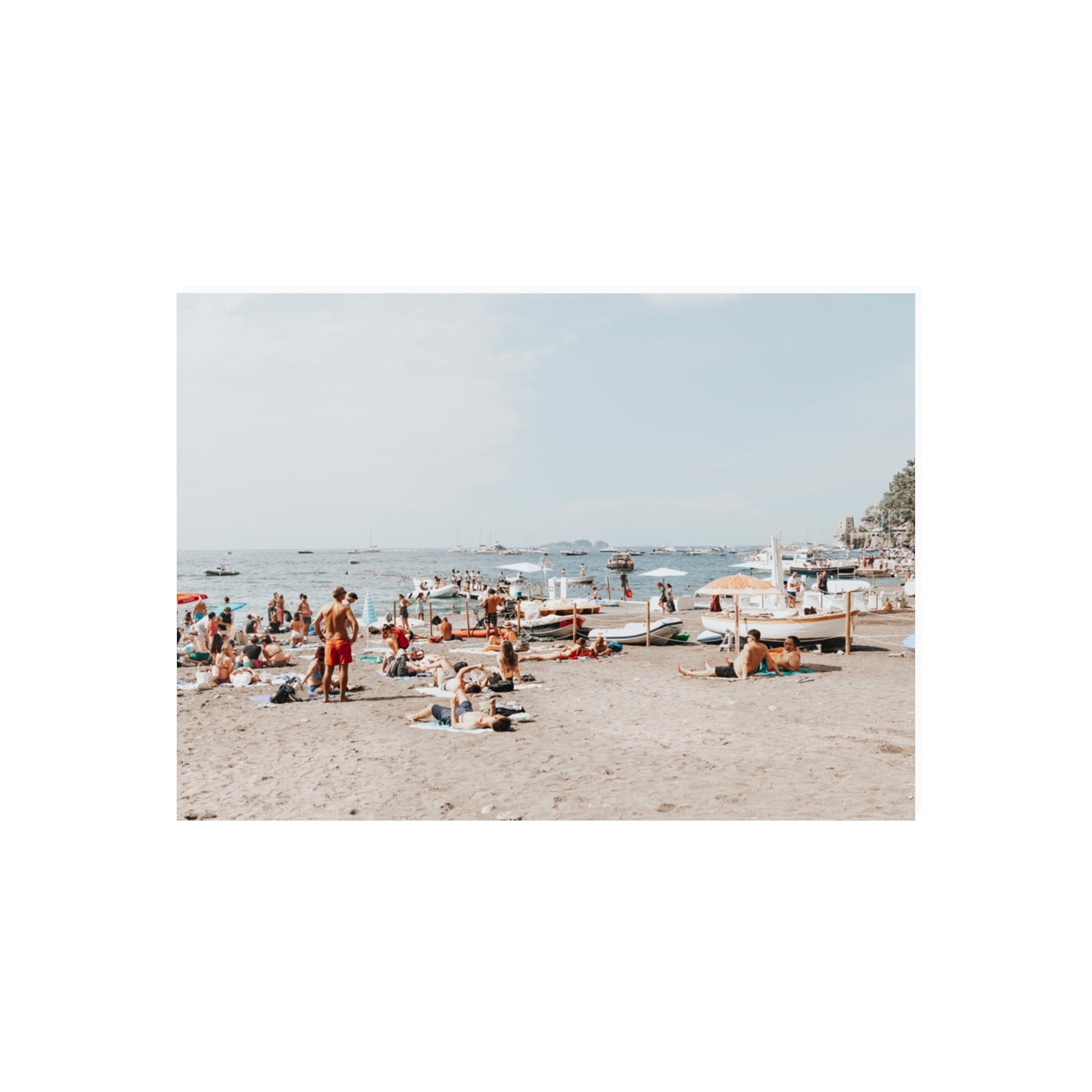 Beachy Vibes fine art print, Positano, Italy, 70 x 50 cm, Unframed, Fine Art Print