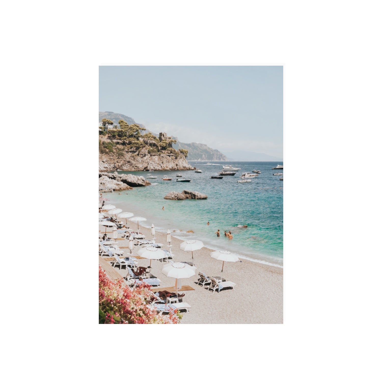 Seaview Refuge Amalfi coastal wall art 70 x 50 cm unframed fine art print