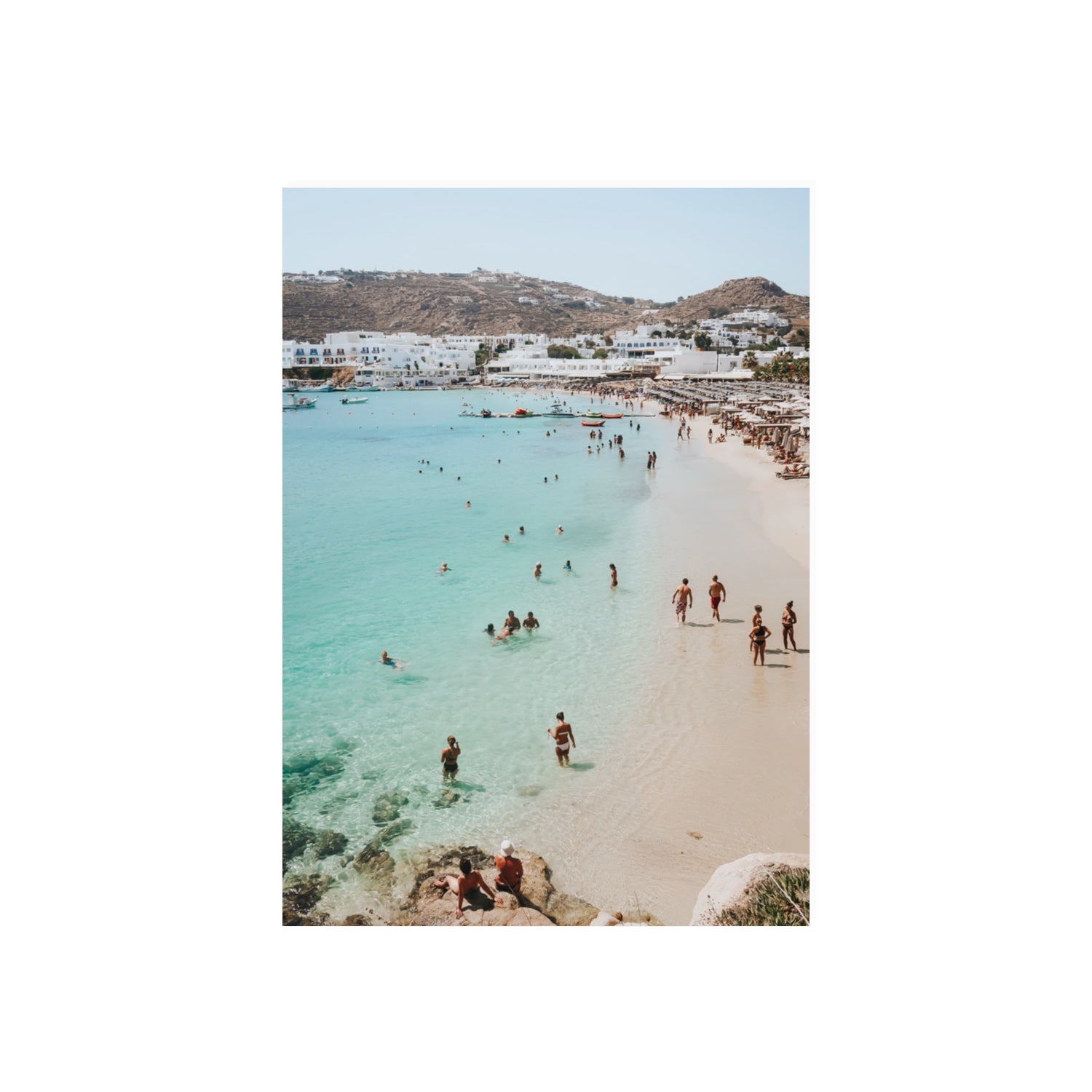 Breathe In The Salty Air Mykonos Greek island wall art 70 x 50 cm unframed fine art print