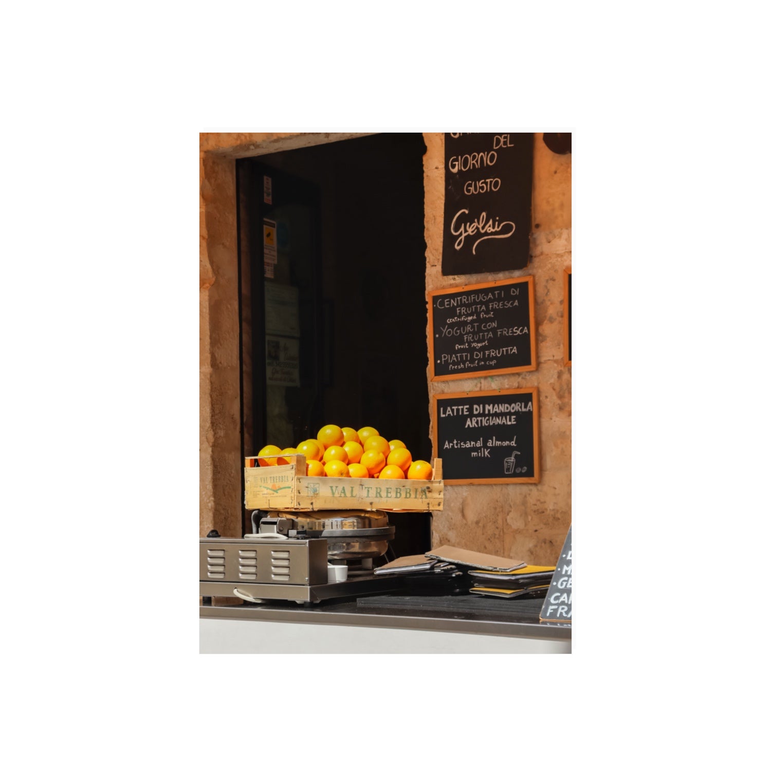 Luminous Citrus Puglia Ostuni Italian wall art 70 x 50 cm unframed fine art print