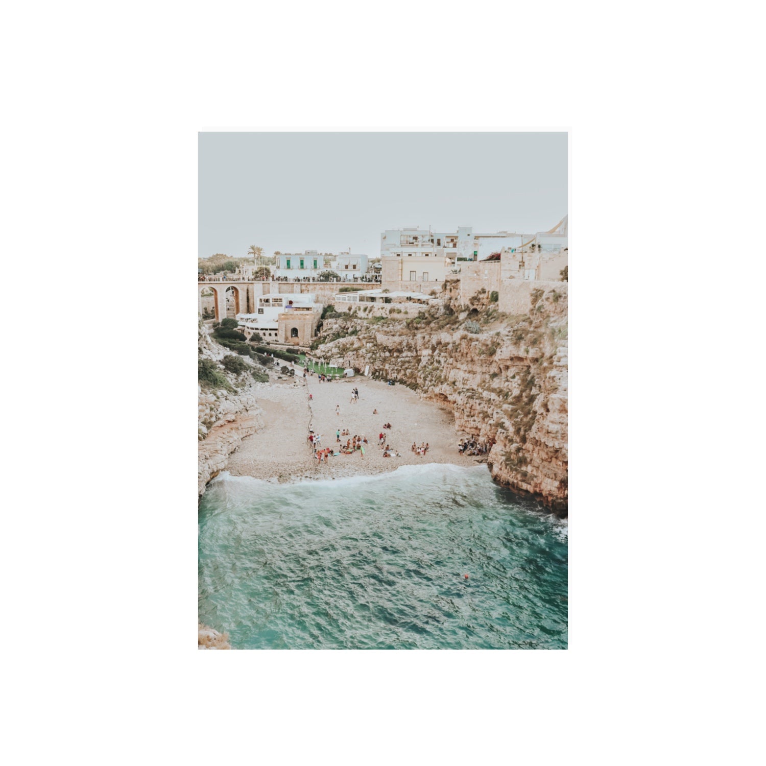 Polignano Vista Puglia coastal Italian beach fine art print 70 x 50 cm unframed fine art print