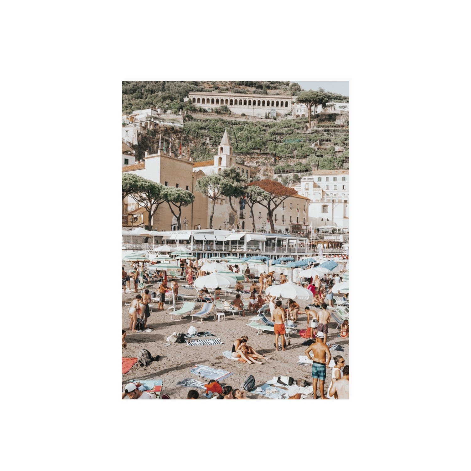 Festa In Spiaggia Amalfi coastal wall art 70 x 50 cm unframed fine art print