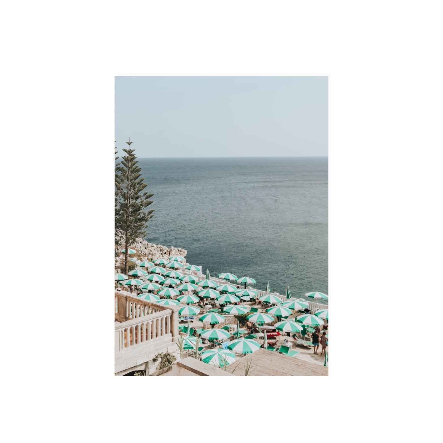 Sun-drenched Stripes Puglia beach coastal wall art 70 x 50 cm unframed fine art print