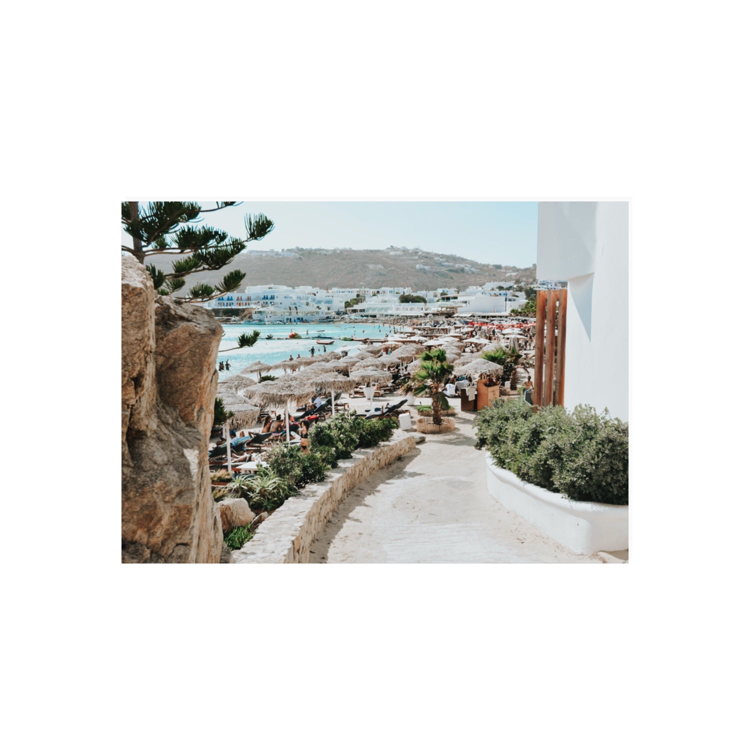 Kalimera Mykonos Greek island wall art 70 x 50 cm unframed fine art print