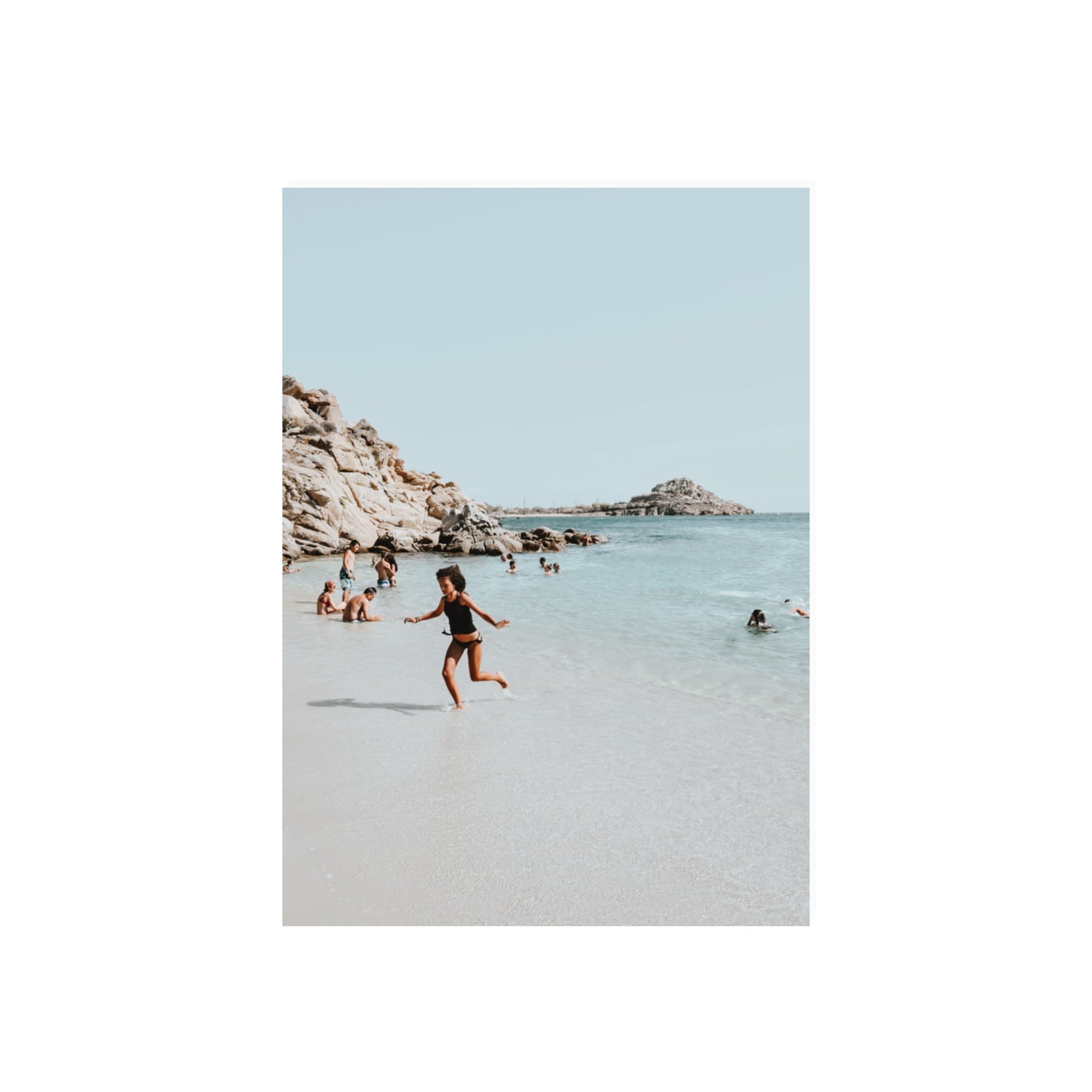 Skipping Angel Mykonos Greek island decor wall art 70 x 50 cm unframed fine art print