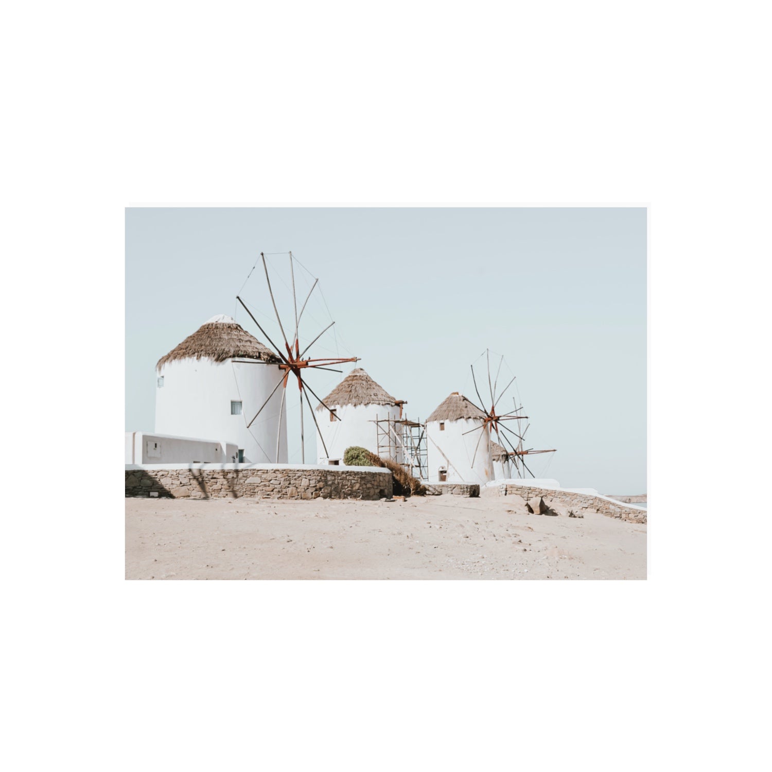 Rustic Icons Mykonos Greek island wall art 70 x 50 cm unframed fine art print