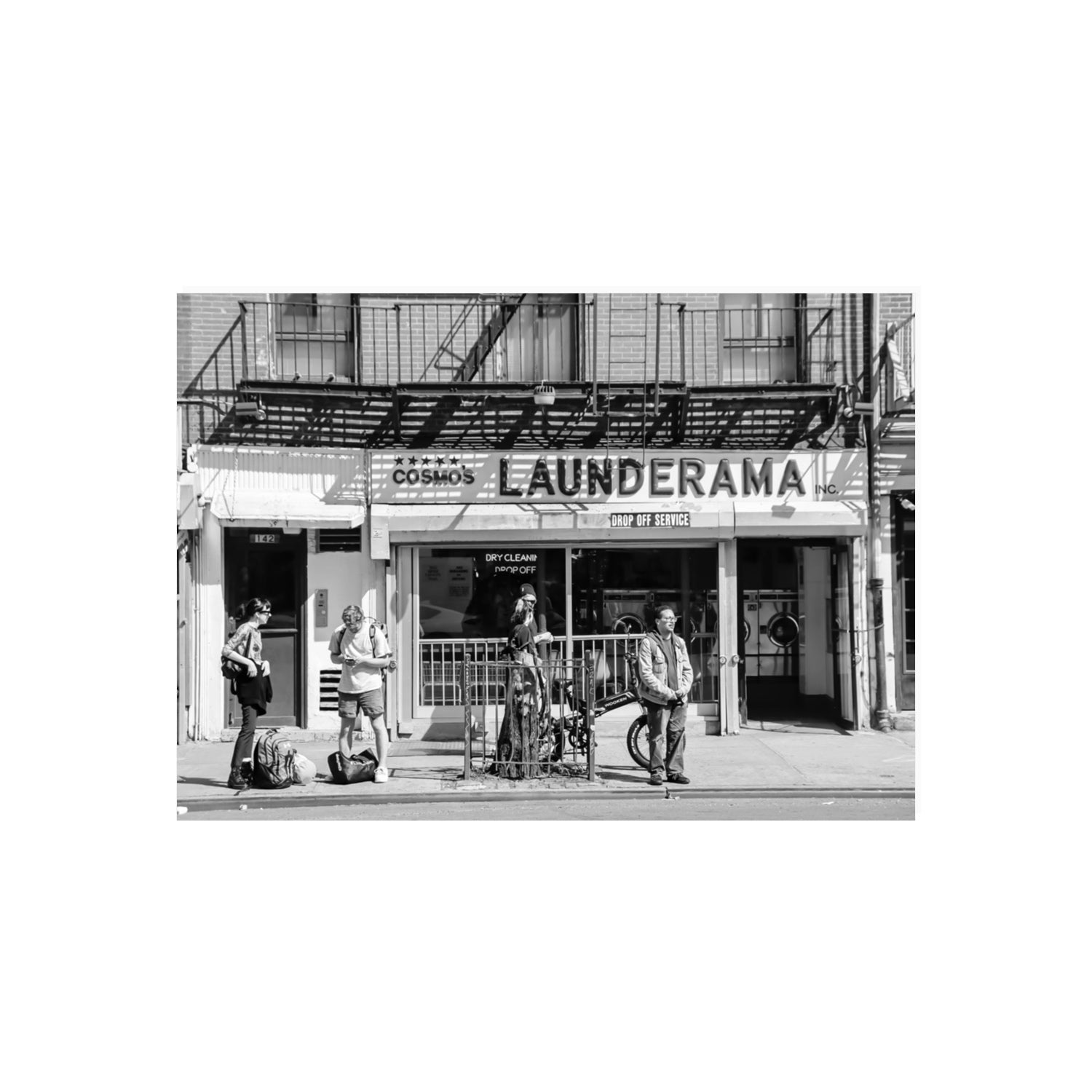 Launderama New York NYC Black & White wall art 70 x 50 cm unframed fine art print