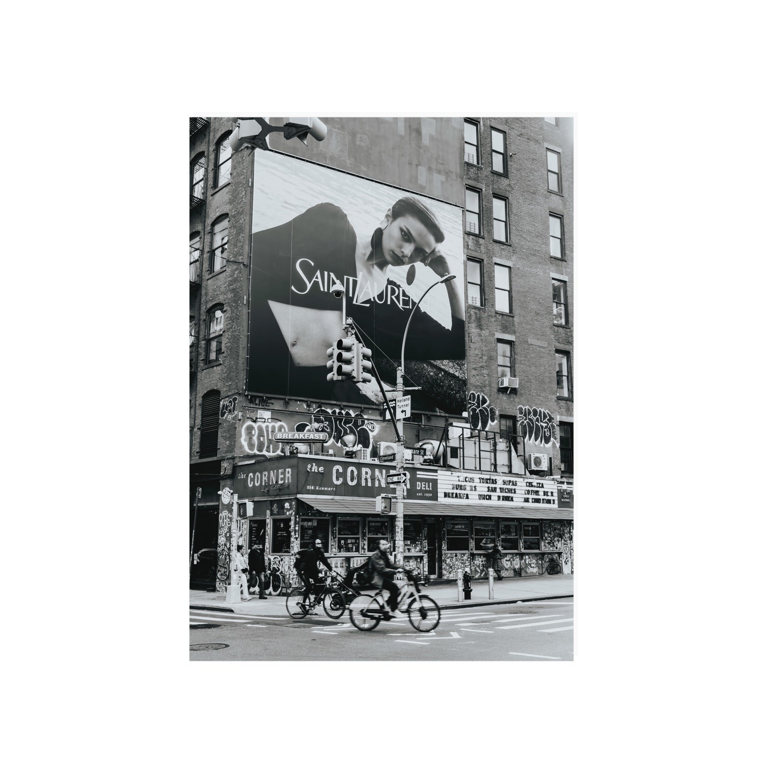 Runway To Rooftops New York NYC Black & White wall art A1, 84.1 x 59.4 cm unframed fine art print