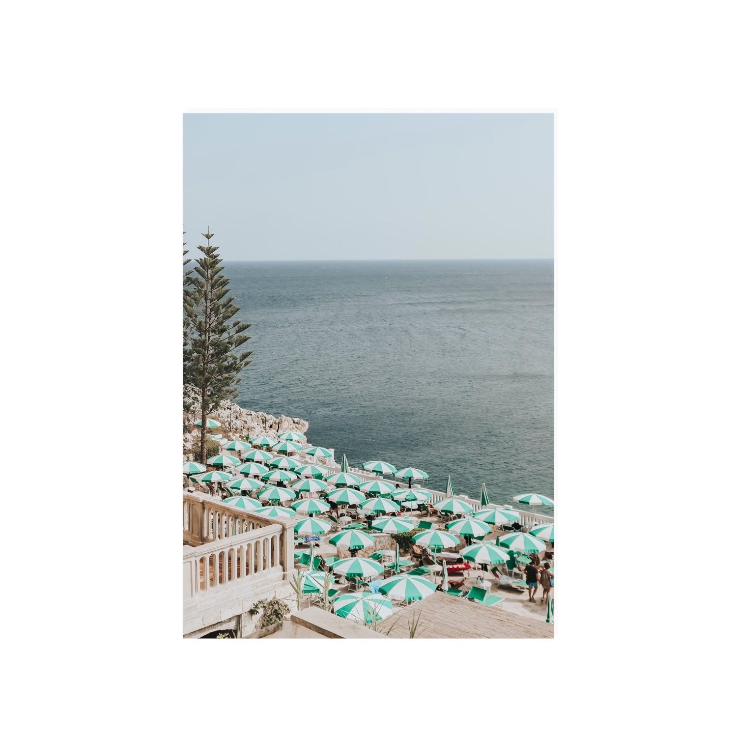 Sun-drenched Stripes Puglia beach coastal wall art A1, 84.1 x 59.4 cm unframed fine art print