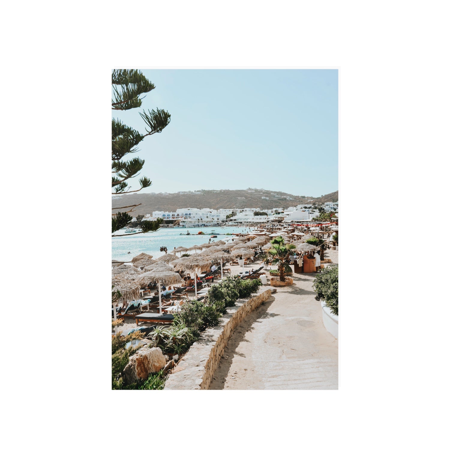 All Roads Lead To The Beach Mykonos Greek island wall art A1, 84.1 x 59.4 cm unframed fine art print