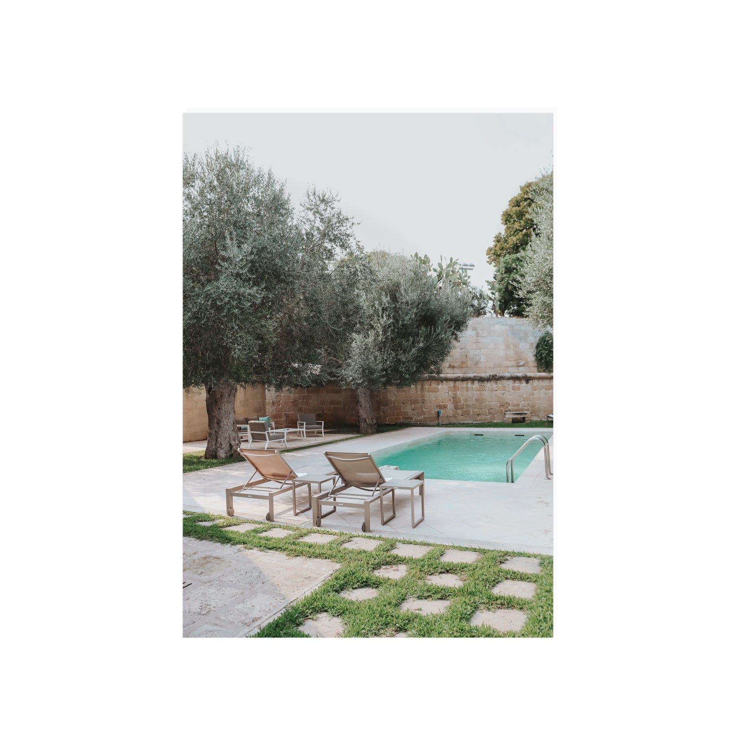 Olive Oasis Puglia Mediterranean wall art A1, 84.1 x 59.4 cm unframed fine art print
