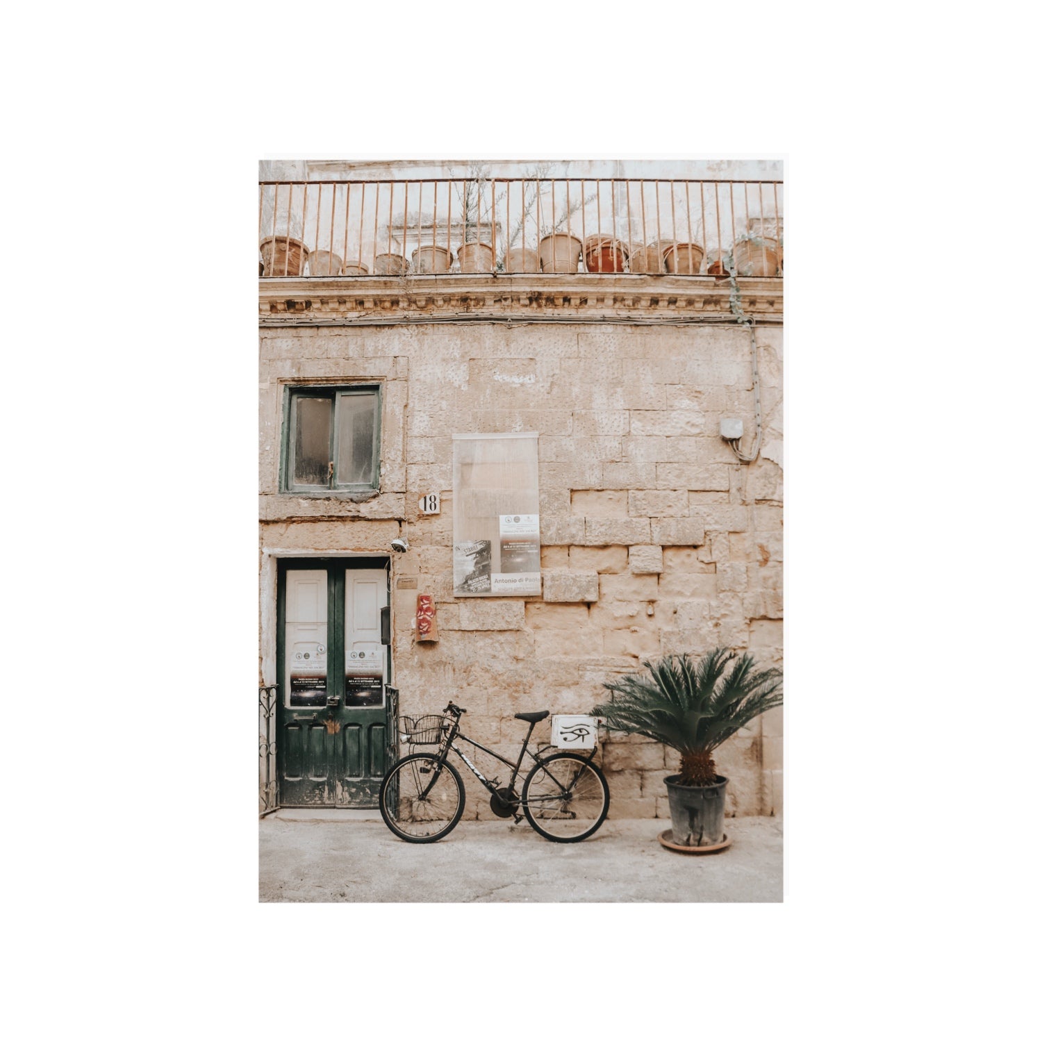 Golden Facades Puglia Lecce Italian wall art A1, 84.1 x 59.4 cm unframed fine art print