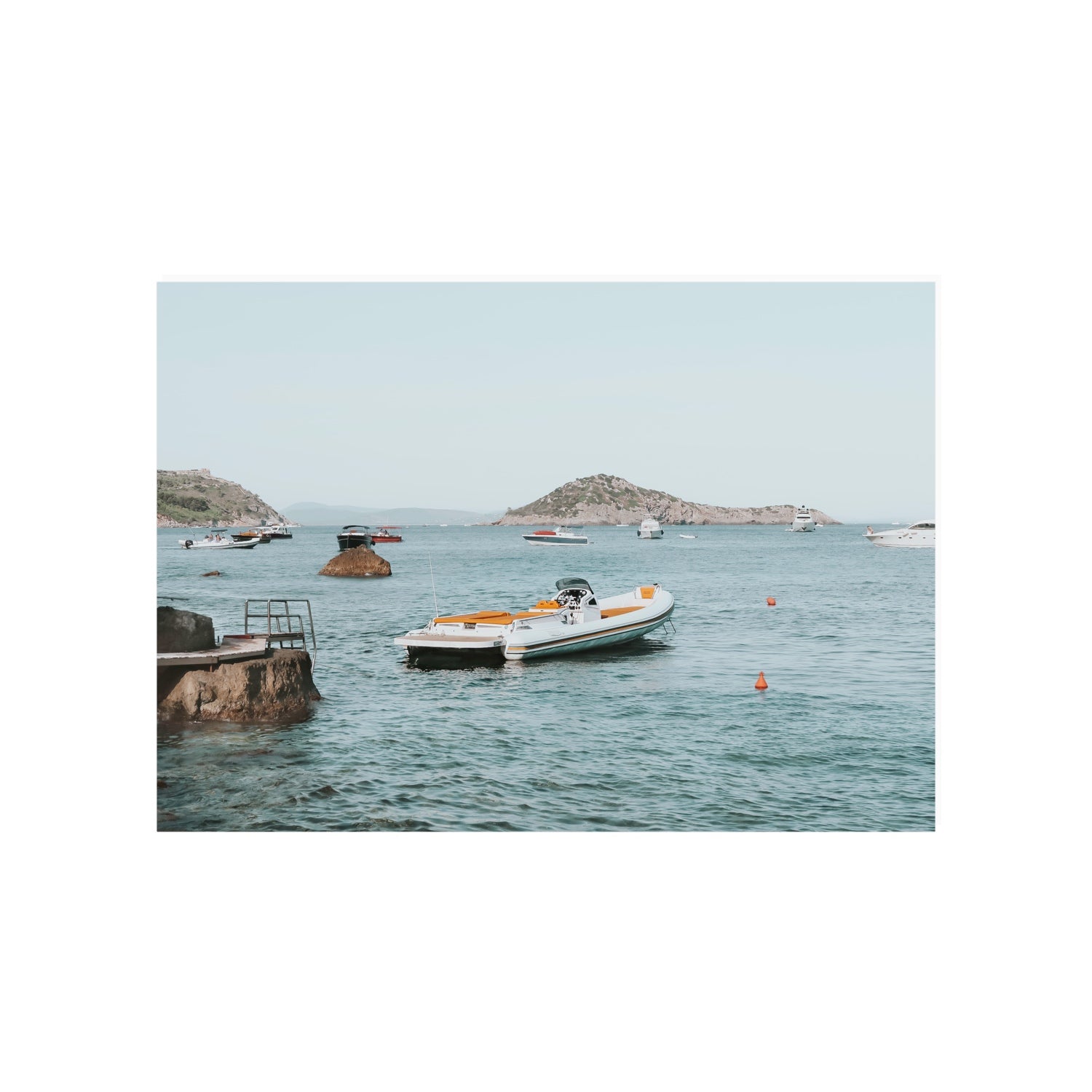 The Azure Sea Tuscany coastal Italian wall art A1, 84.1 x 59.4 cm unframed fine art print