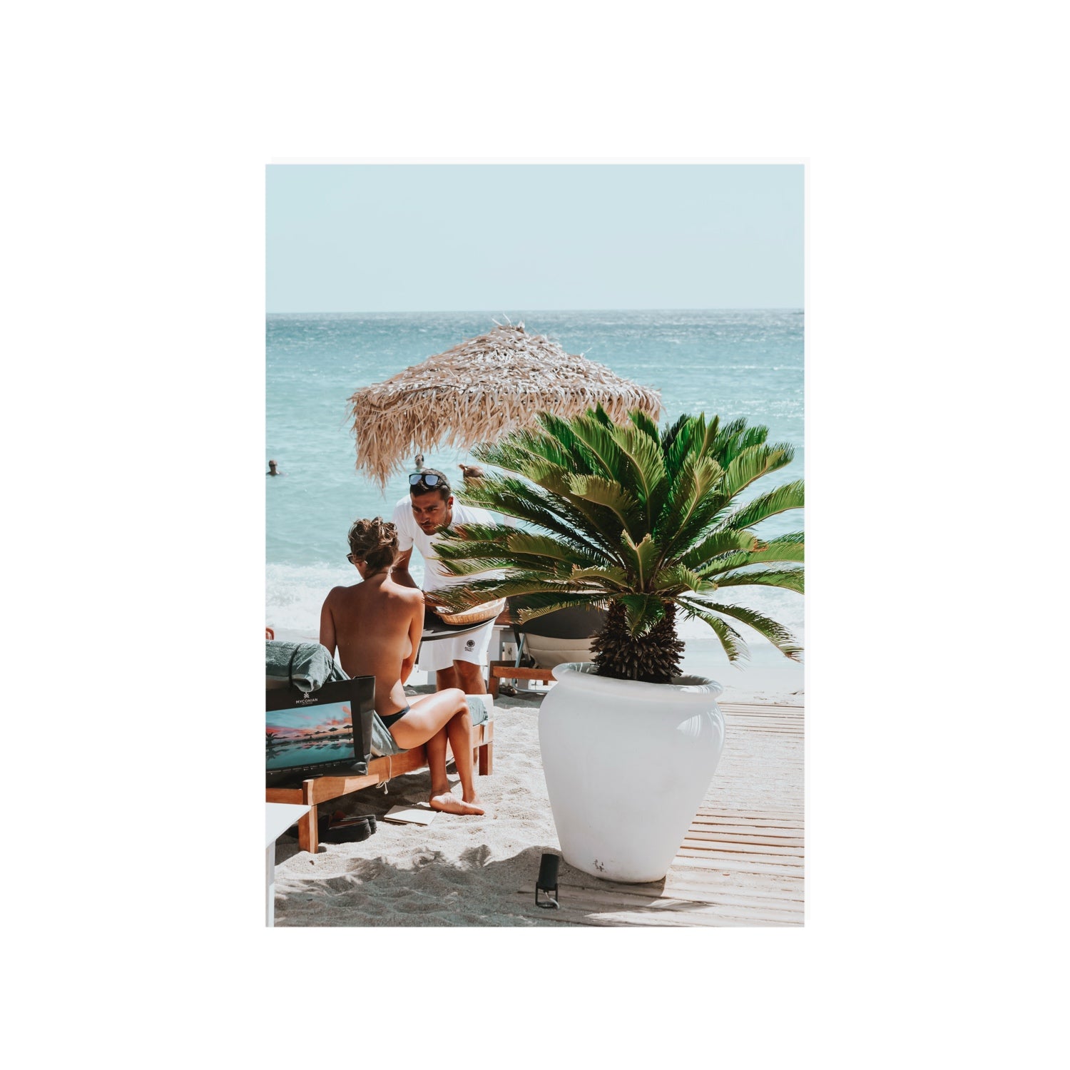 At Your Service Mykonos Greek island wall art A1, 84.1 x 59.4 cm unframed fine art print