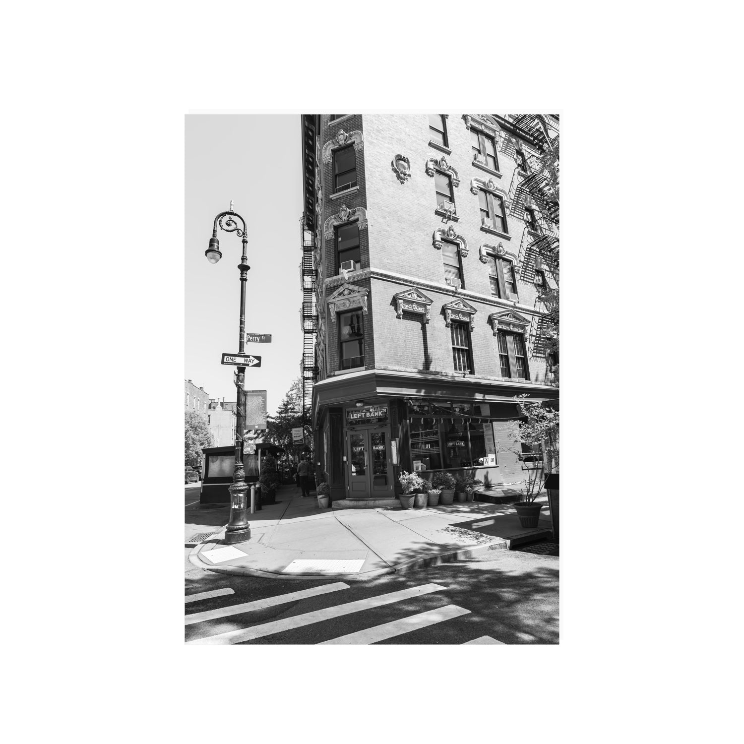 Parisian On Perry New York NYC Black & White wall art A1, 84.1 x 59.4 cm unframed fine art print