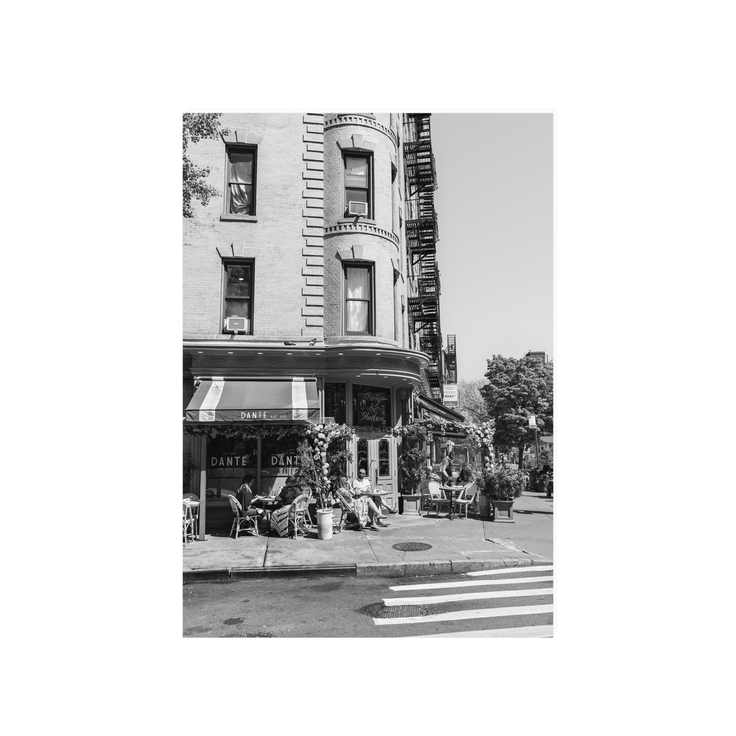 Sunny Soiree New York NYC Black & White wall art A1, 84.1 x 59.4 cm unframed fine art print