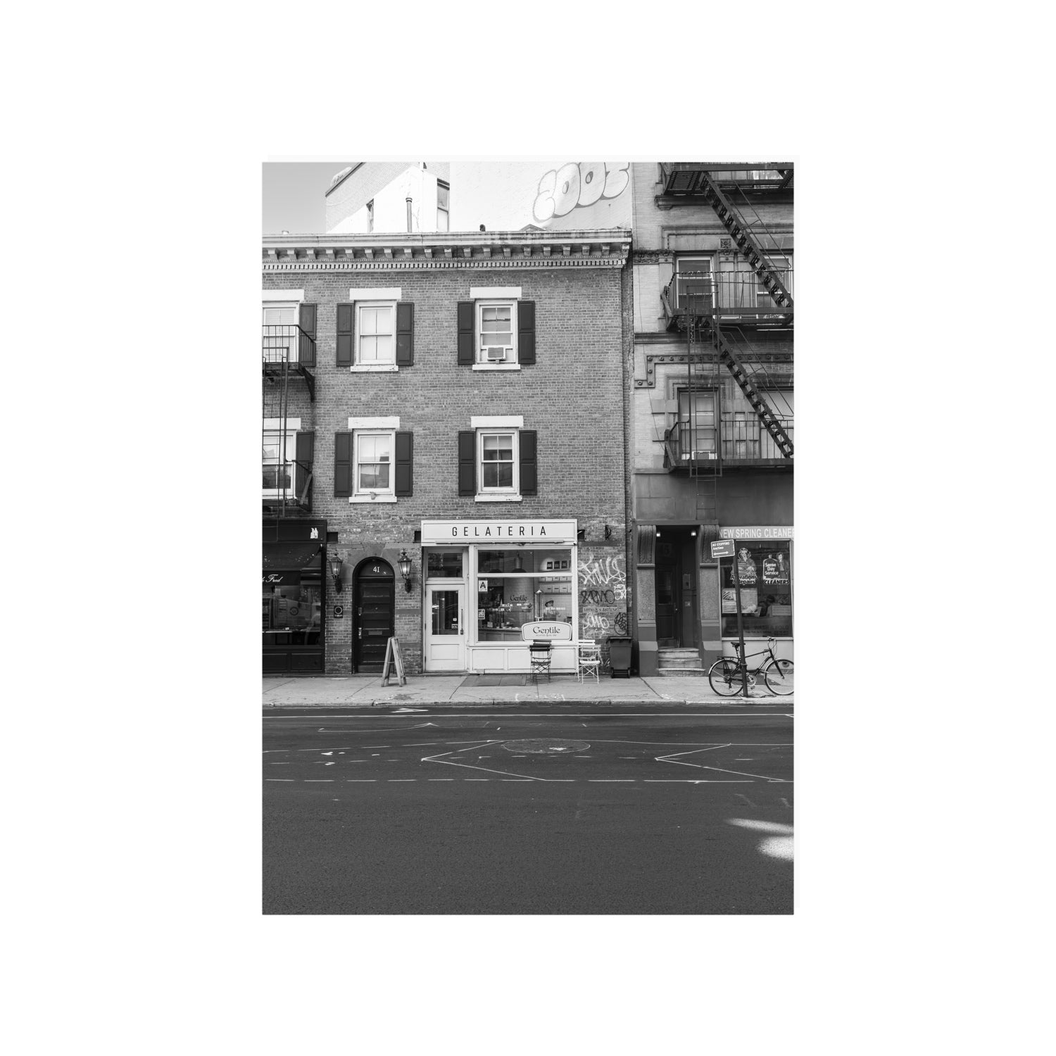 Gelateria New York NYC Black & White wall art A1, 84.1 x 59.4 cm unframed fine art print