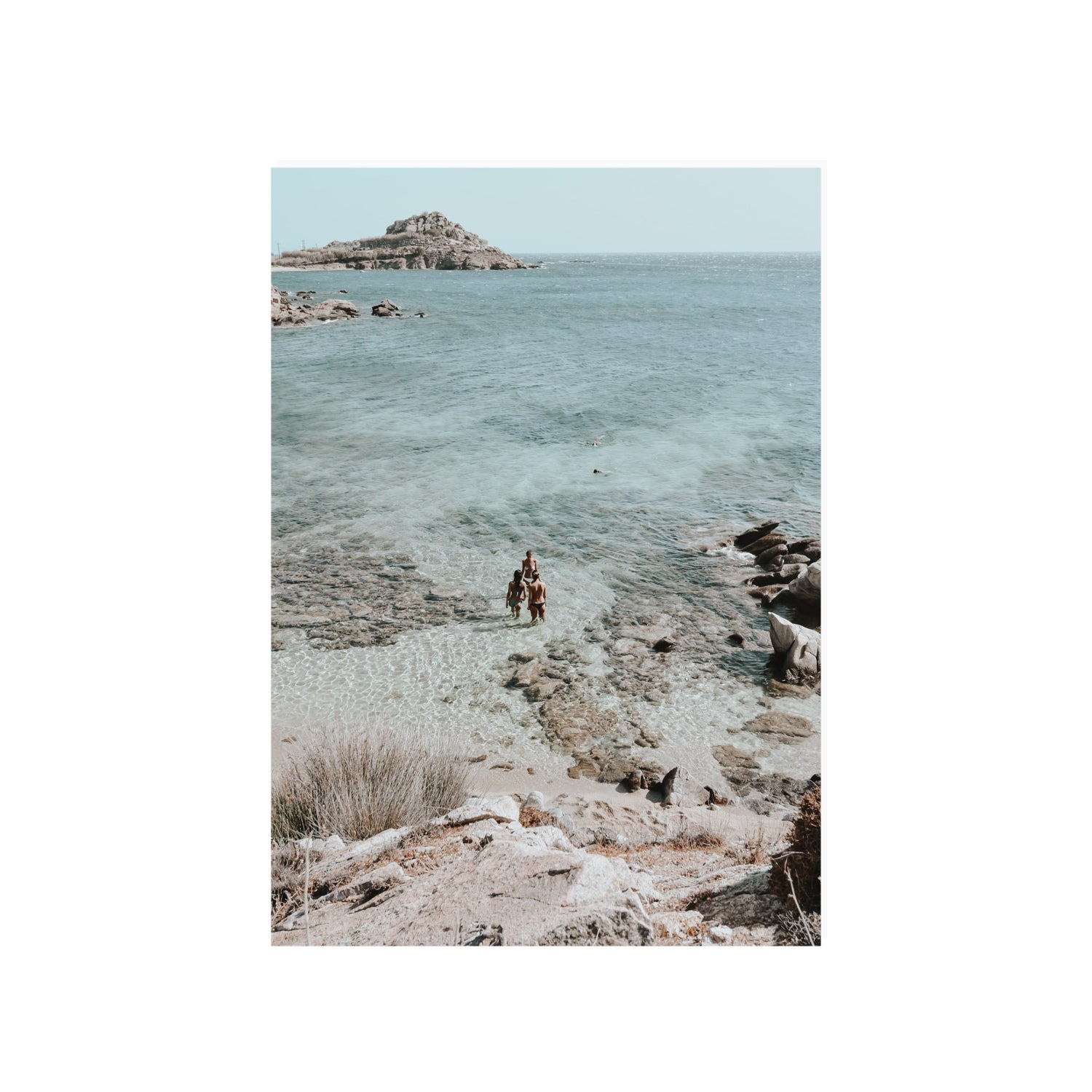 Island Life Mykonos coastal Greek island wall art A1, 84.1 x 59.4 cm unframed fine art print