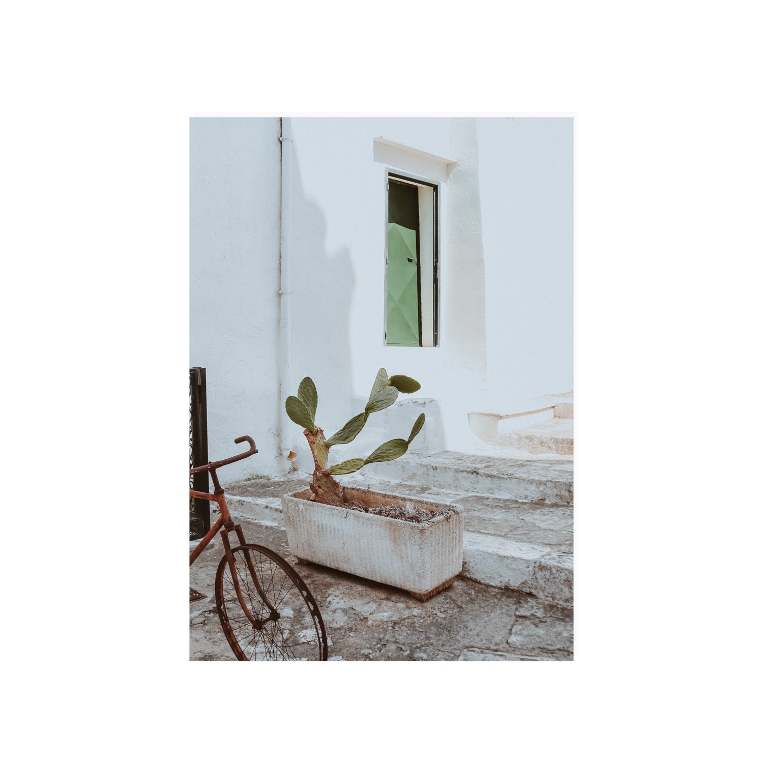 Simple Harmony Puglia Mediterranean wall art A1, 84.1 x 59.4 cm unframed fine art print