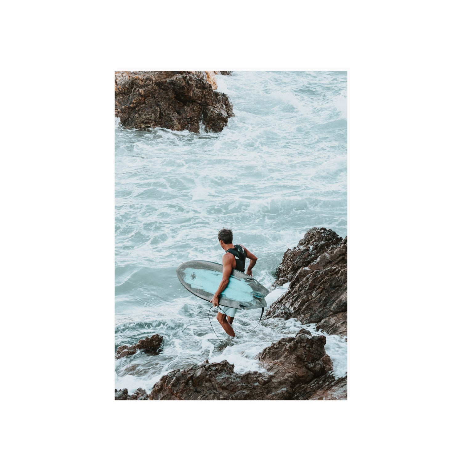 Into The Soup Byron Bay Surf coastal wall art A1, 84.1 x 59.4 cm unframed fine art print