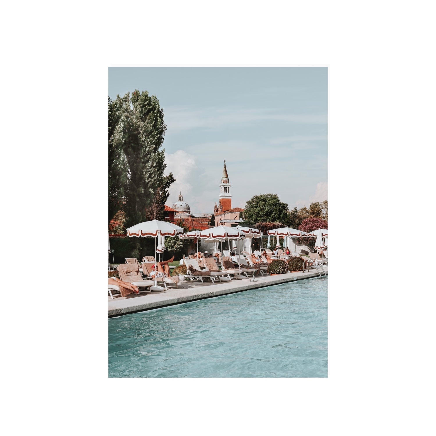 Poolside Perch Venice Italian wall art A1, 84.1 x 59.4 cm unframed fine art print
