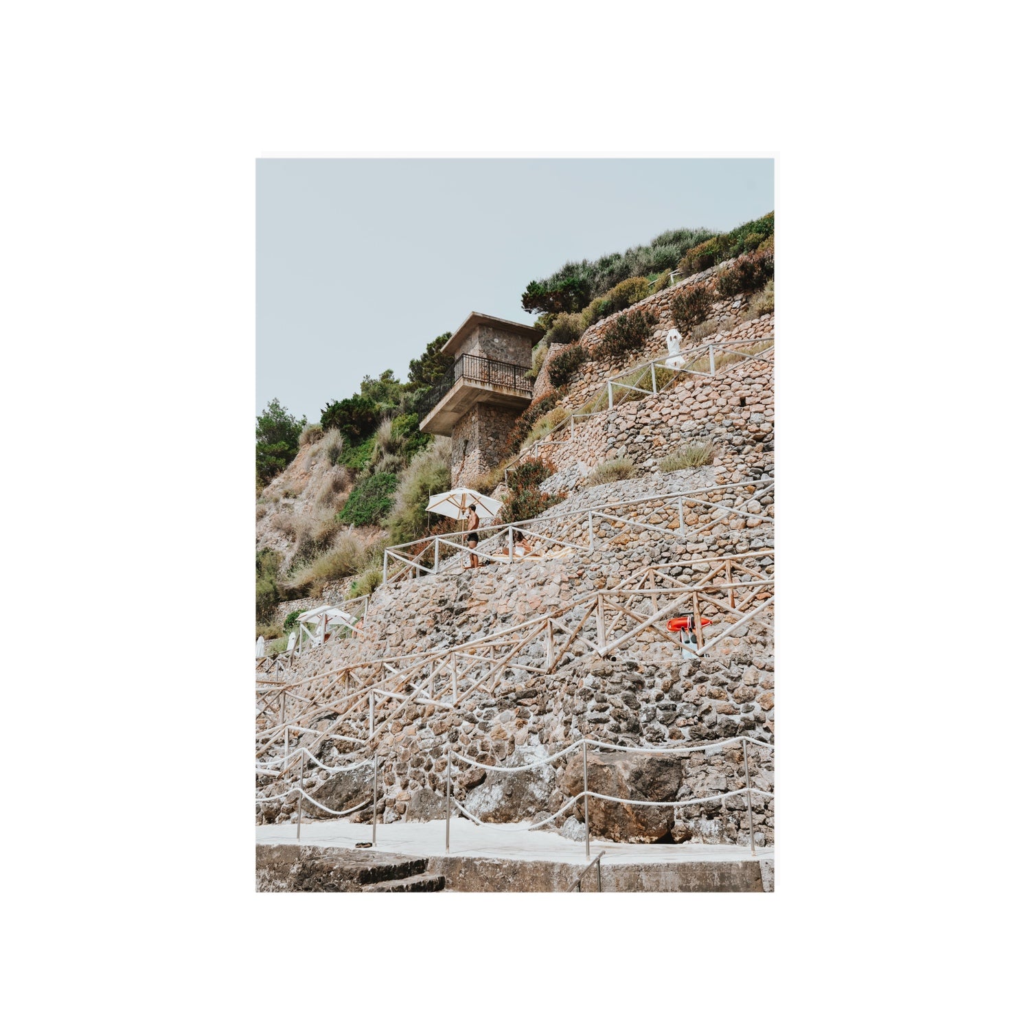 Solitude by the Sea Tuscany coastal Italian wall art A1, 84.1 x 59.4 cm unframed fine art print