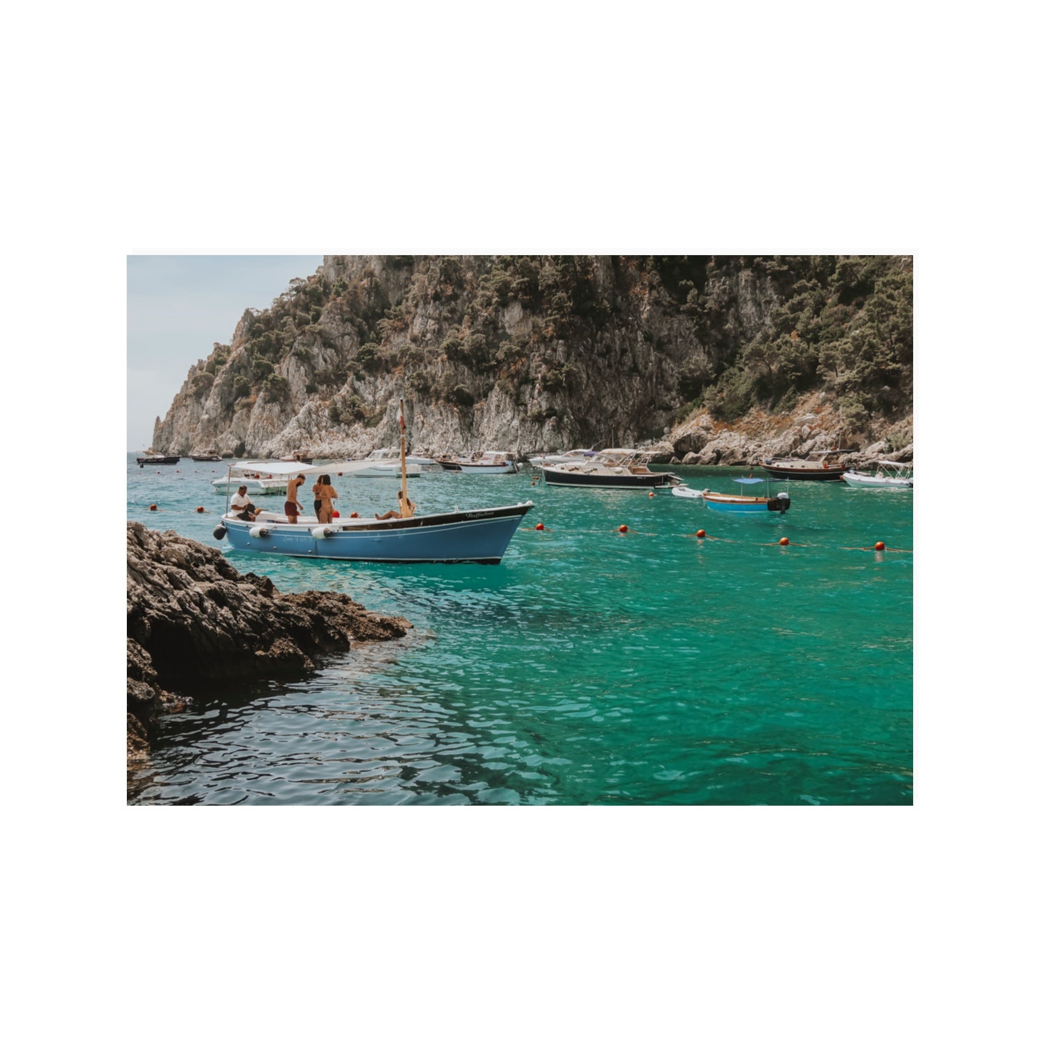 Cozy Cove Capri coastal Mediterranean wall art 100 x 70 cm unframed fine art print