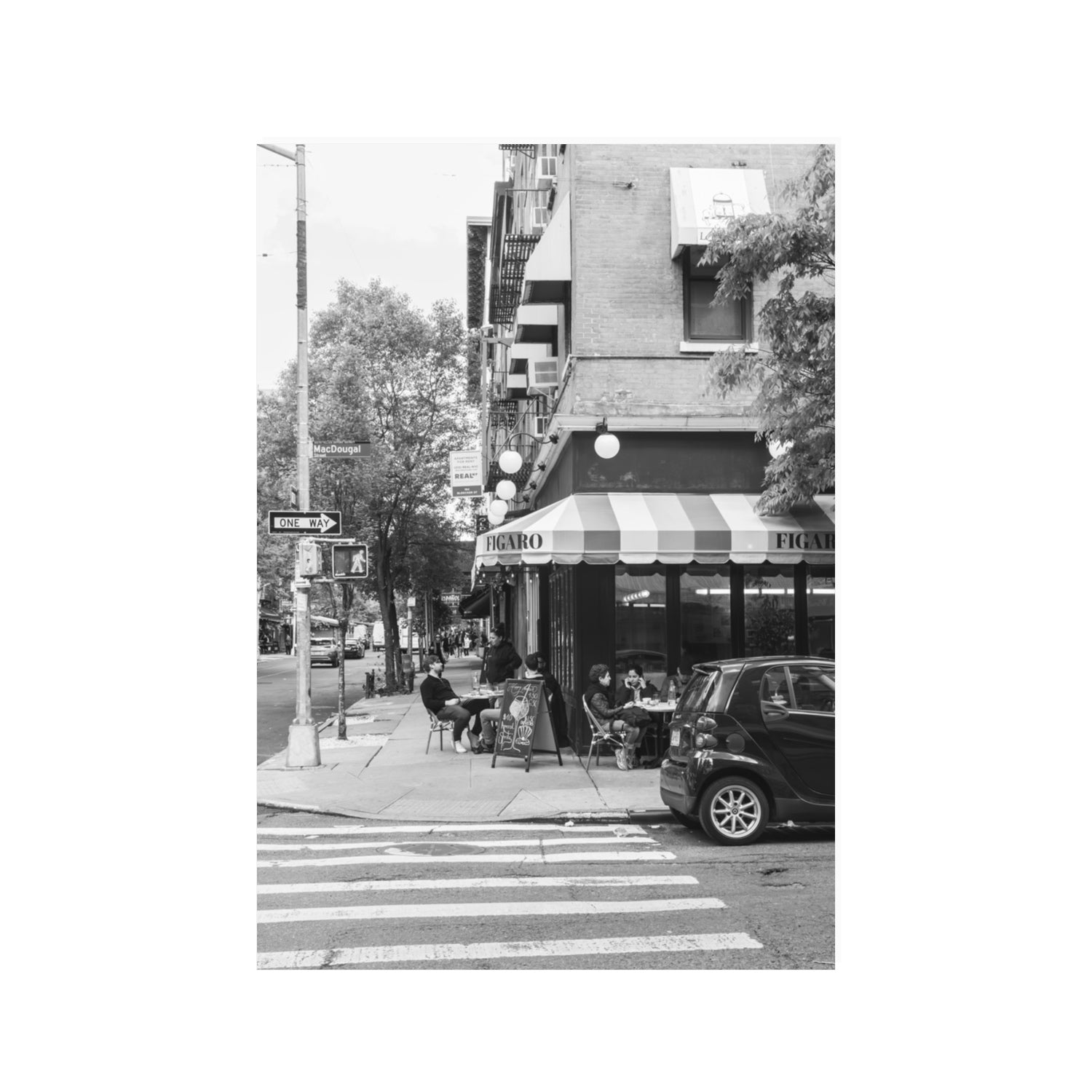 Figaro New York NYC Black & White wall art 100 x 70 cm unframed fine art print
