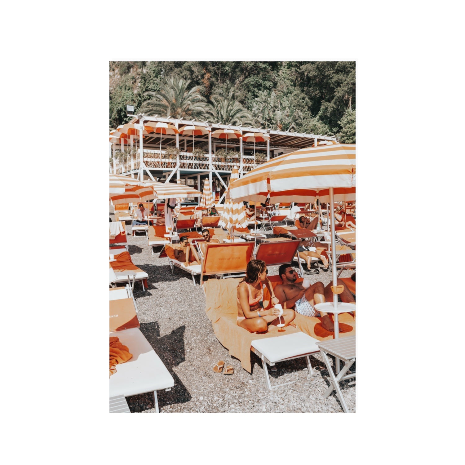 Lounging In Lido fine art print, Positano, Italy, 100 x 70 cm, Unframed, Fine Art Print