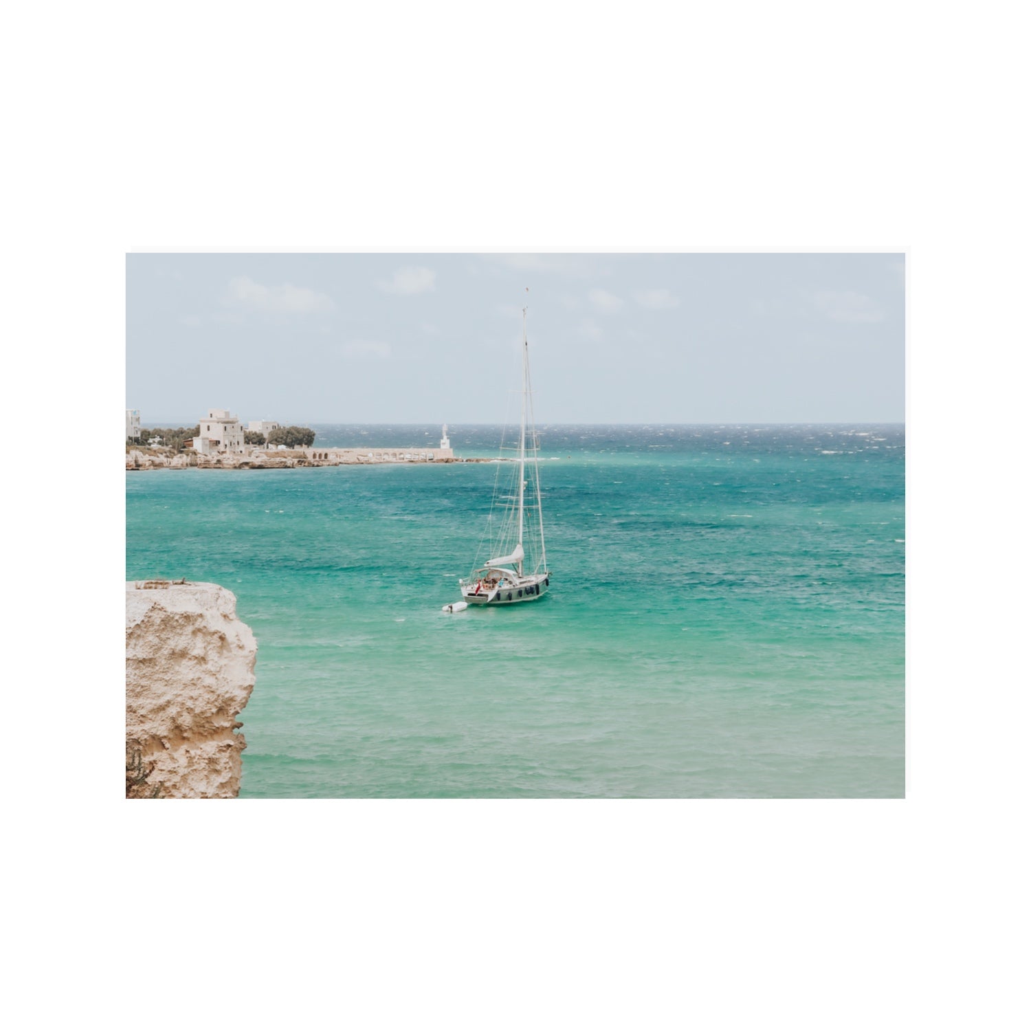 Adriatic Escape Puglia Italian coastal decor wall art 100 x 70 cm unframed fine art print