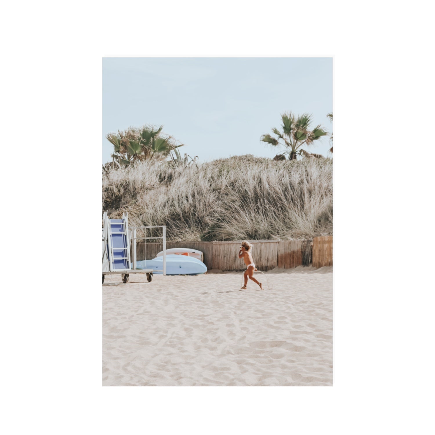 Little Explorer Puglia beach coastal wall art 100 x 70 cm unframed fine art print