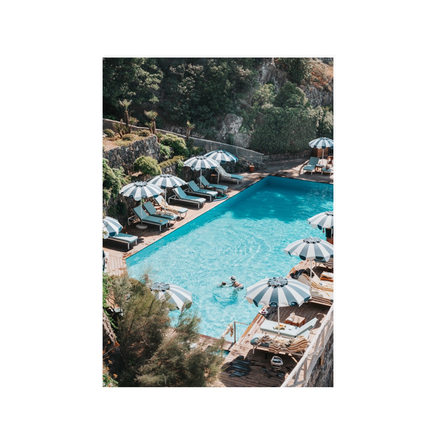 Poolside Paradise fine art print, Ischia, Italy, 100 x 70 cm, Unframed, Fine Art Print