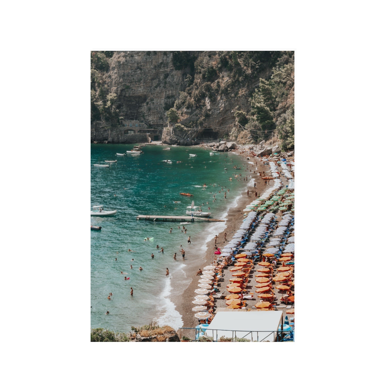 Parasol Panorama fine art print, Positano, Italy, 100 x 70 cm, Unframed, Fine Art Print