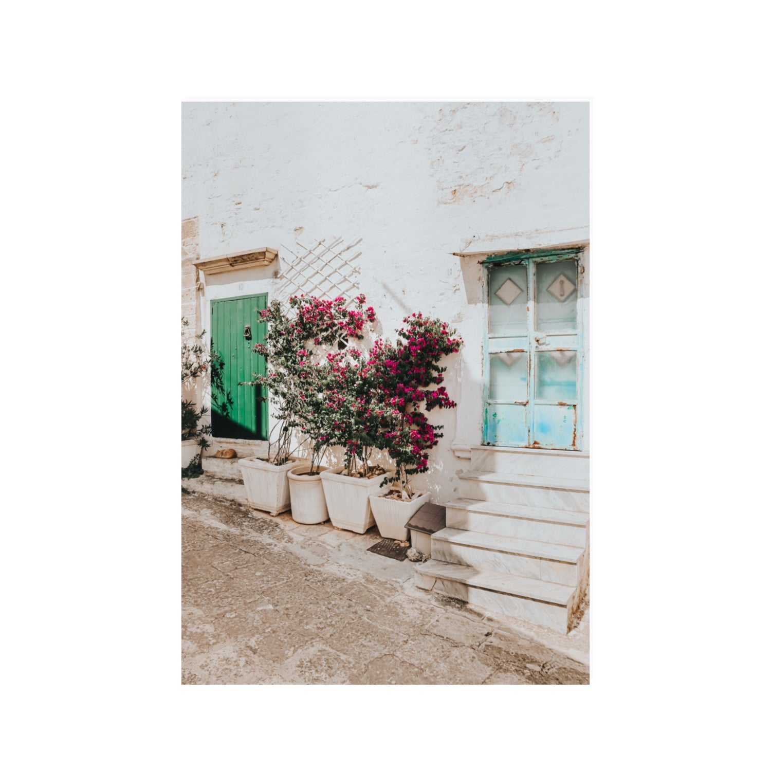 Floral Canvas Puglia Ostuni wall art 100 x 70 cm unframed fine art canvas